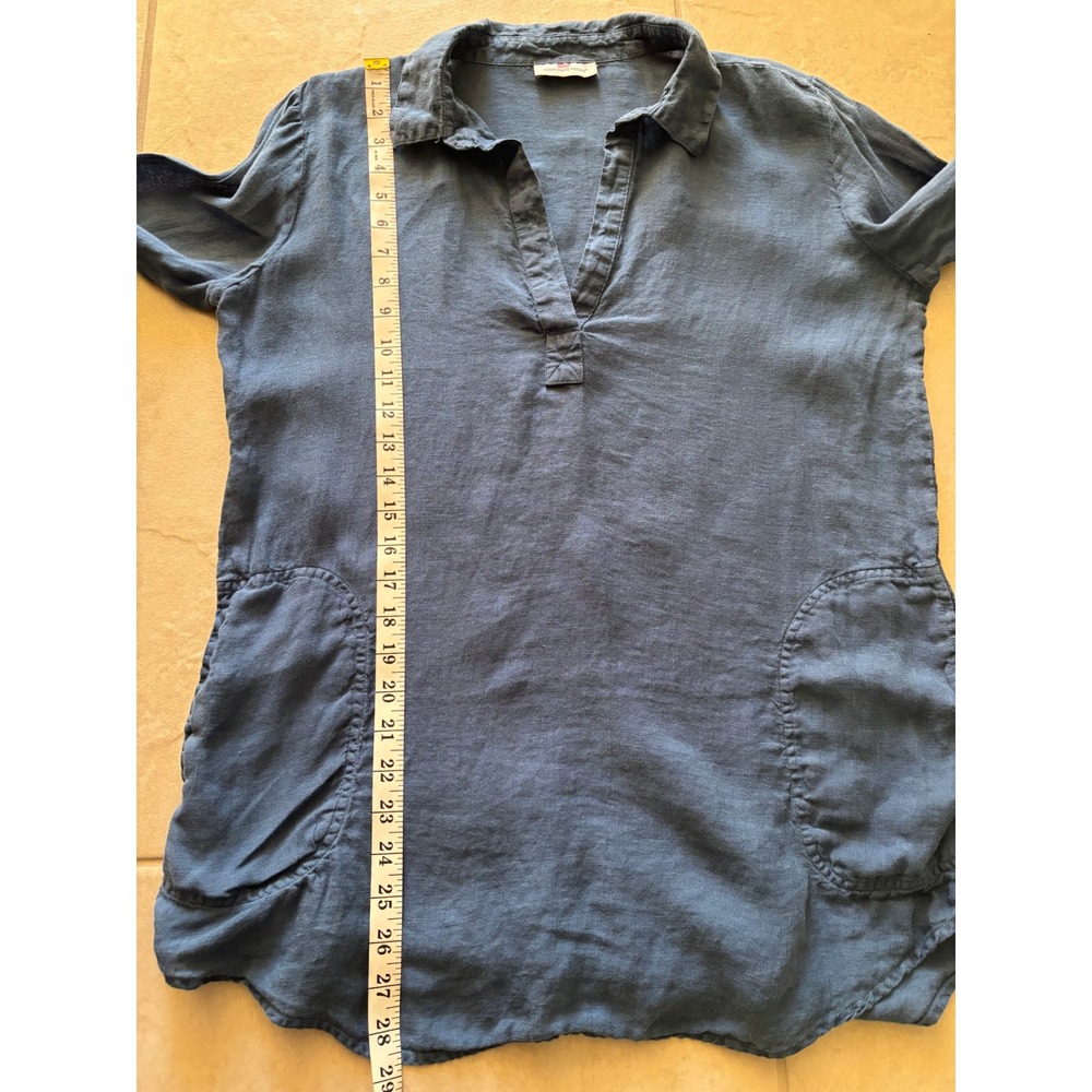 Vineyard Vines Tunic Womens Medium Blue Linen Beach Coastal Preppy Travel Resort - Picture 6 of 6